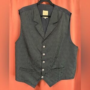Wah Maker Vtg Black Vest Frontier Clothing Rayon Vest Mens 2X